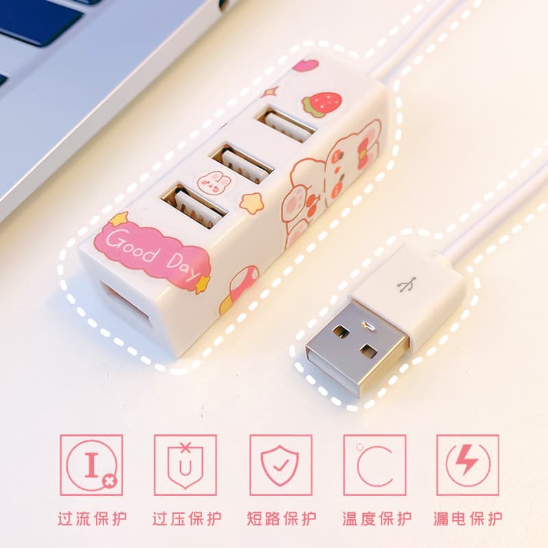 Bonito extensor usb divisor 3.0 interface docking station soquete multi-cabeça typec Notebook 2.0 hub de computador mult