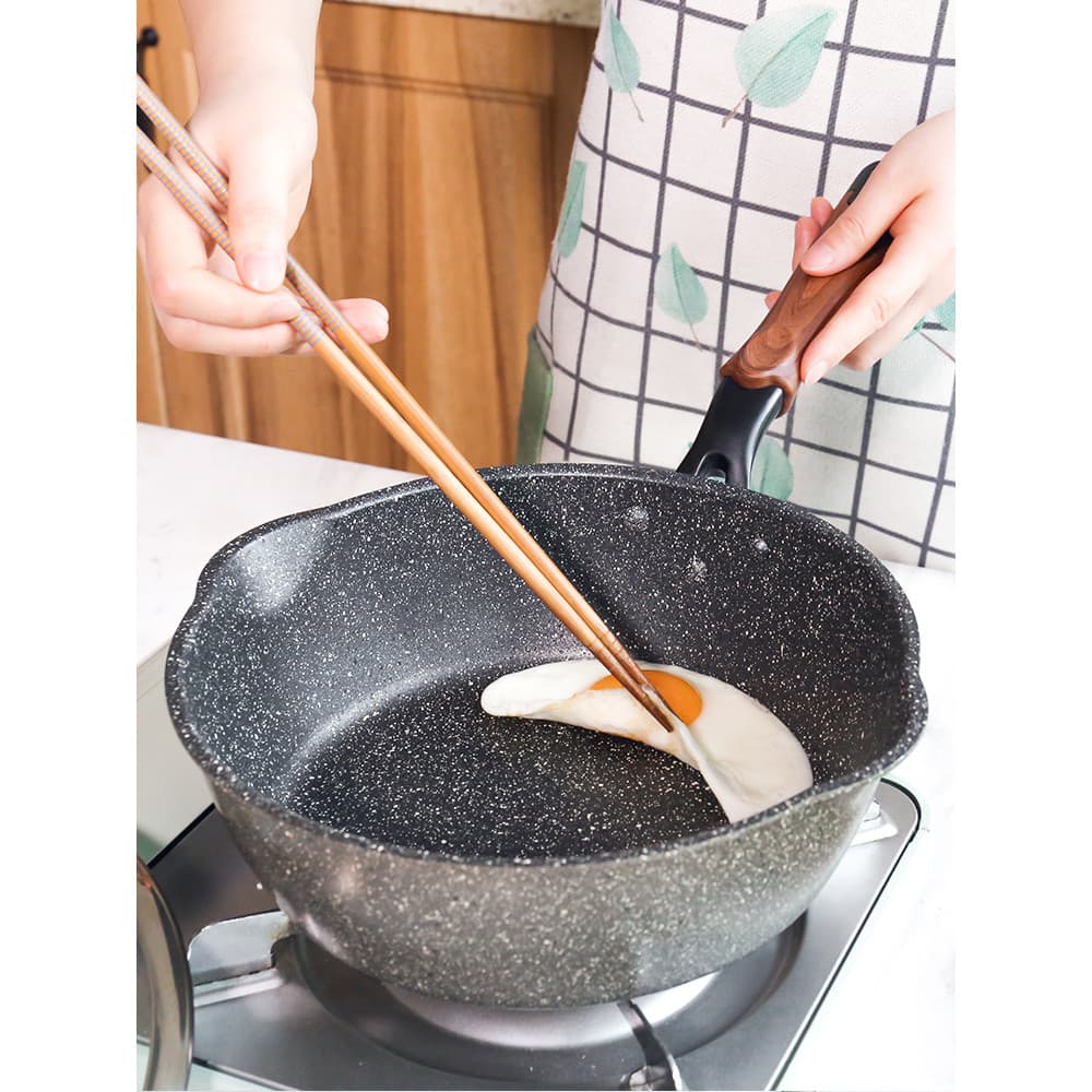 Pedra médica Wok engrossado profundo antiaderente frigideira frigideira frigideira fervente guisado Multi-Purpose pan Ho