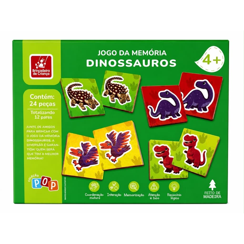JOGO DA MEMÓRIA 24 PEÇAS DINOSSAUROS