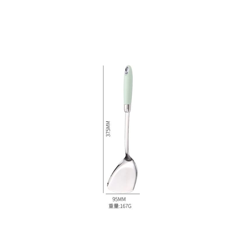 Espátula de aço inoxidável 304, colher de sopa, coador doméstico, cabo longo, espátula de cozinha, utensílios de cozinha