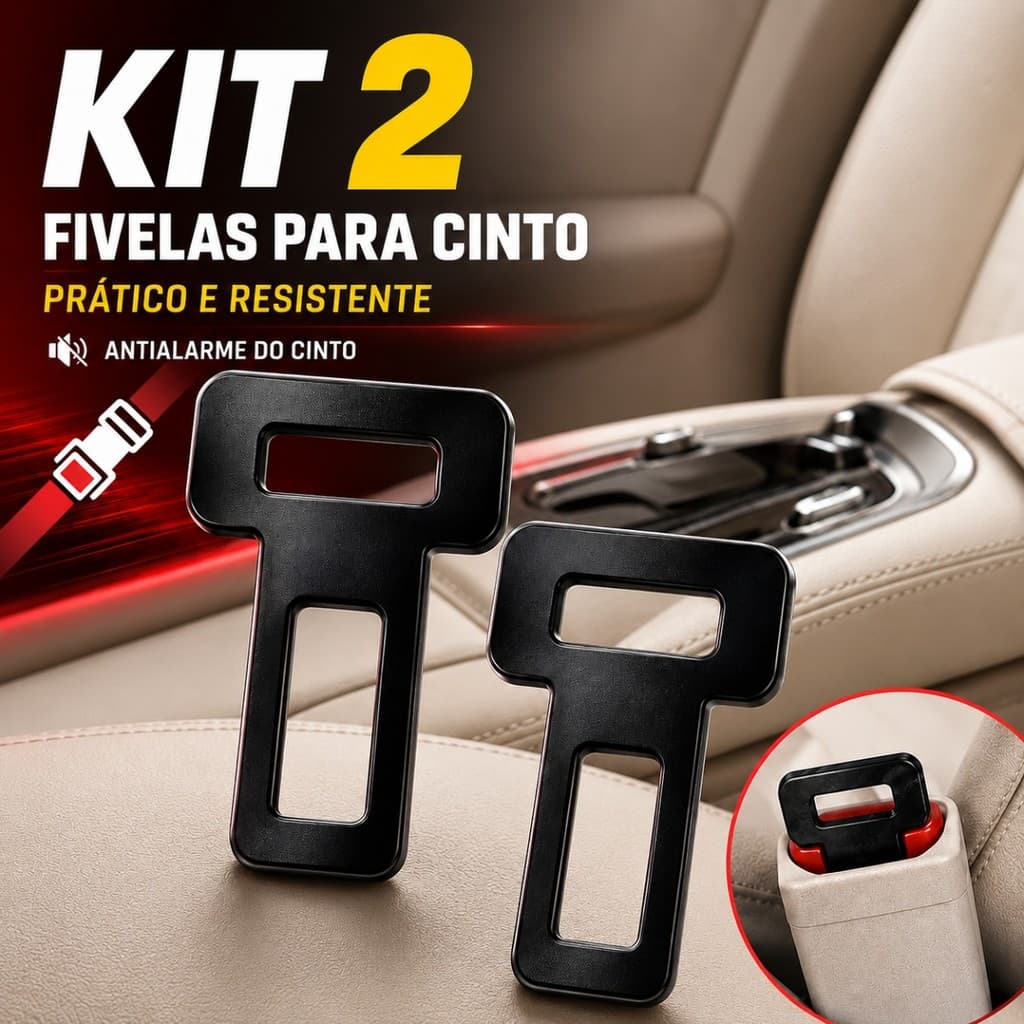 Kit Clip Anti Som para Cinto de Segurança Anti Alarme Sonoro Lingueta Universal para Carro e Veículo