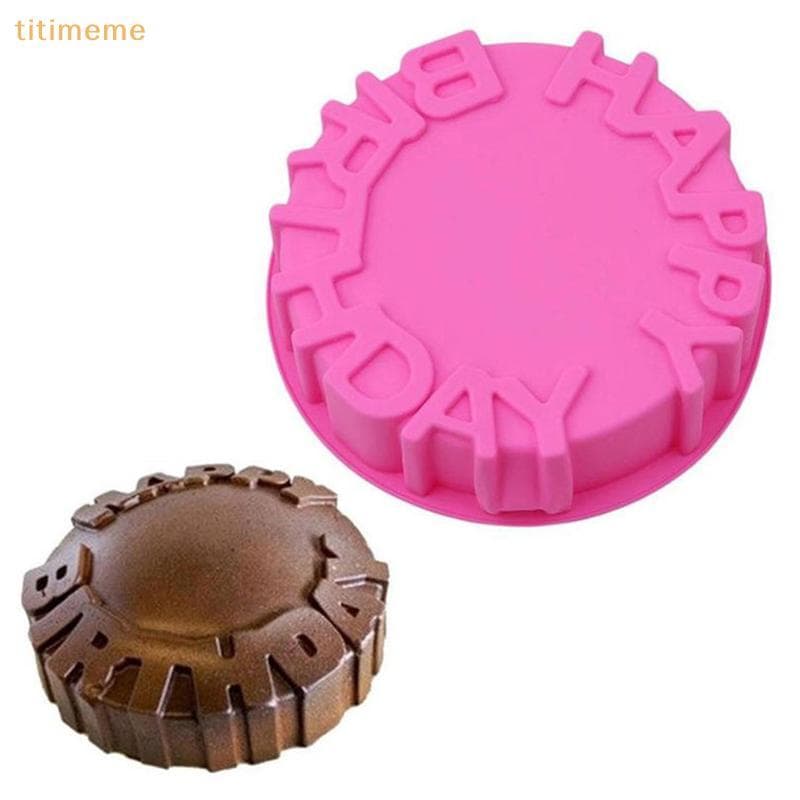 tr Feliz Aniversário Assadeira Redonda Mousse Molde De Silicone DIY Bolo sg