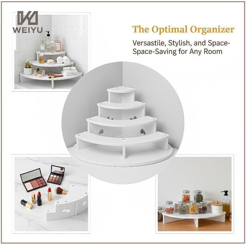 WEIYU 4 Camadas Curvada Mini Figura Display Ra Branco Leve Organizador Prateleira Para Caixa Cega Colecionáveis Decoraçã