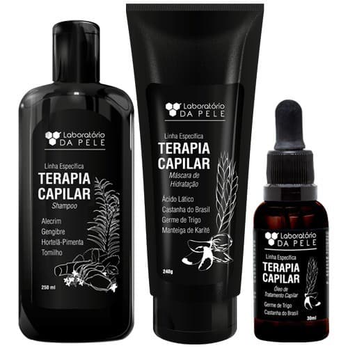 KIT LINHA ESPECÍFICA CAPILAR SKINCARE Laboratório da Pele Shampoo Mascara Óleo Capilar Tratamento Capilar cabelo