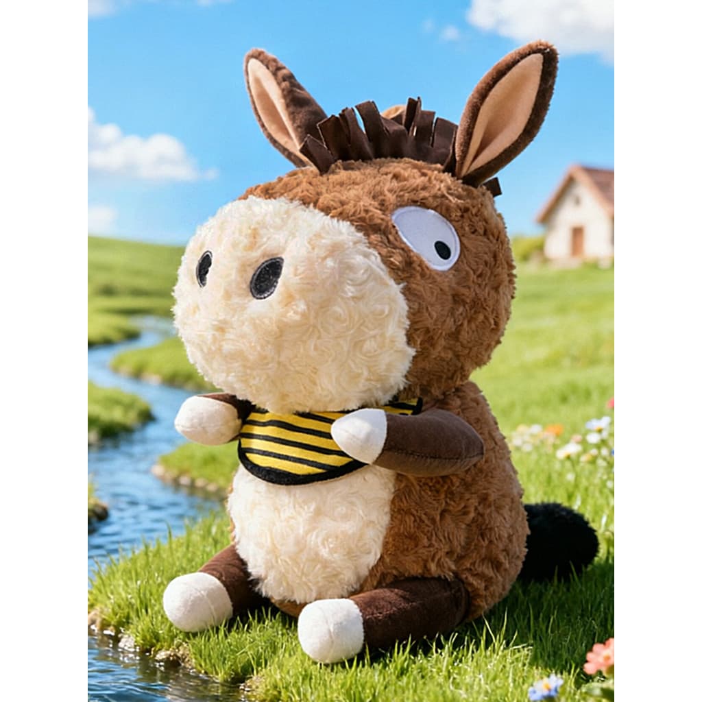 Influenciador feio bonito abelha burro pônei brinquedo de pelúcia boneca marrom cavalo forma boneca Ragdoll presente ani
