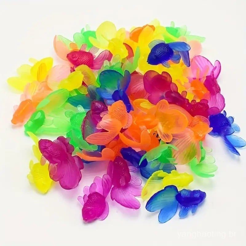 30 Pçs 10 Simulado Peixinho 5cm Translúcido Ambientalmente Amigável Borracha Macia PVC Modelo Animal Marinho Conjunto Br