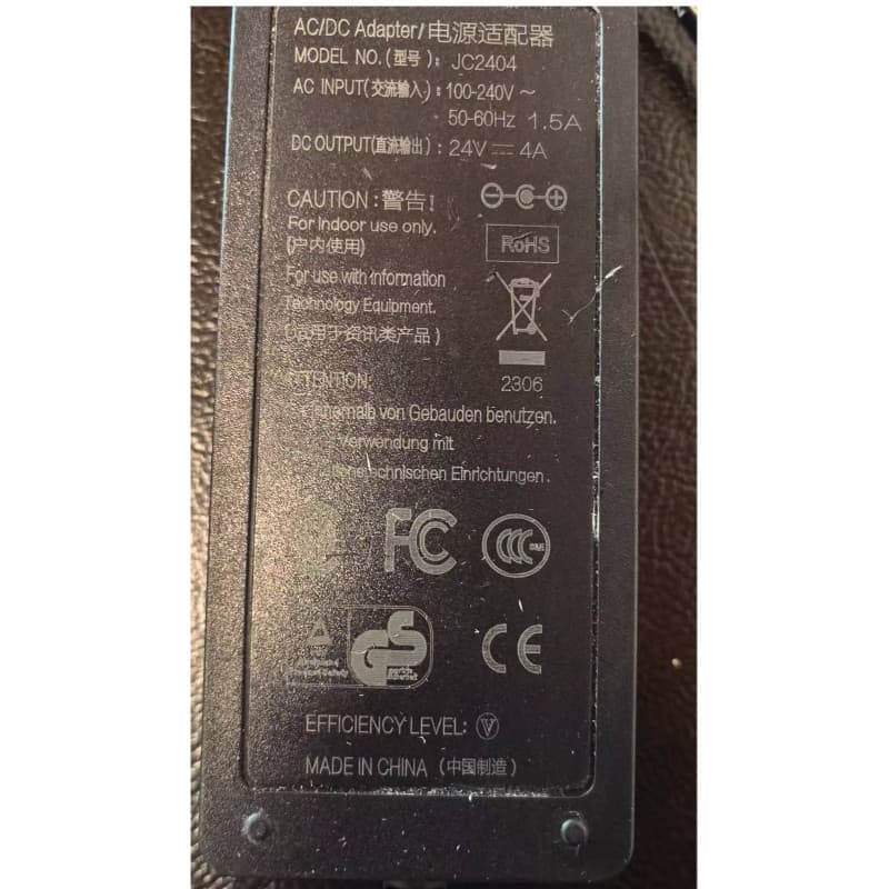 Adaptador AC/DC/adaptador de alimentação JC2404 Entrada CA 100-240V ~ Saída DC 24V4A