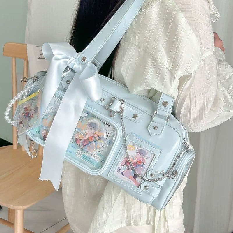 Grande Capacidade Ita Bag Bolsa De Lona 2026 Anime Universitário Simples Fãs Kpop Ombro Mão Tote