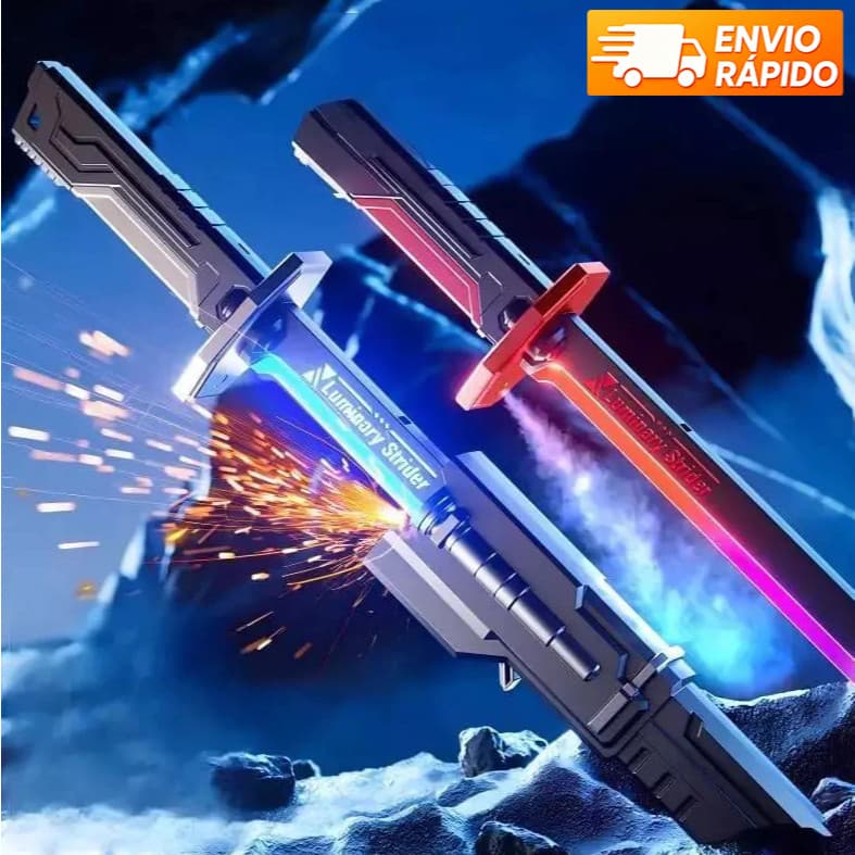 ⚔️ Espada Katana Samurai 80cm  LED RGB Faisca e Fumaça Sabre de Luz  Envio Rápido