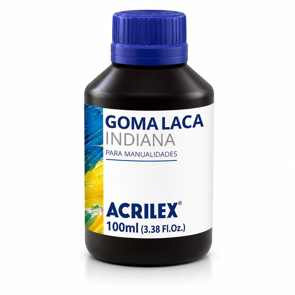 Goma Laca Indiana Acrilex 100ml Resina Natural Para Madeira Cerâmica Artesanato e Manualidades
