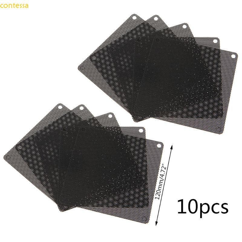contessa 12cm Filtro Poeira Ventilador PC Capa À Prova PVC Malha Filtros Antipoeira 10 Peças