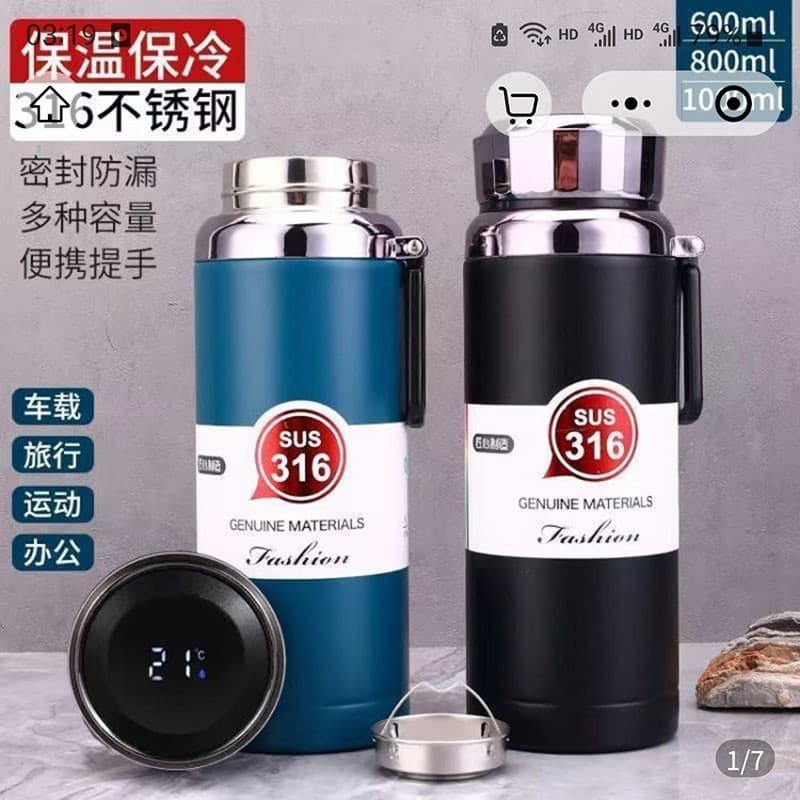 Tongxin Ruyi Display Digital copo térmico inteligente alemanha 316 aço inoxidável portátil xícara de chá masculino viage