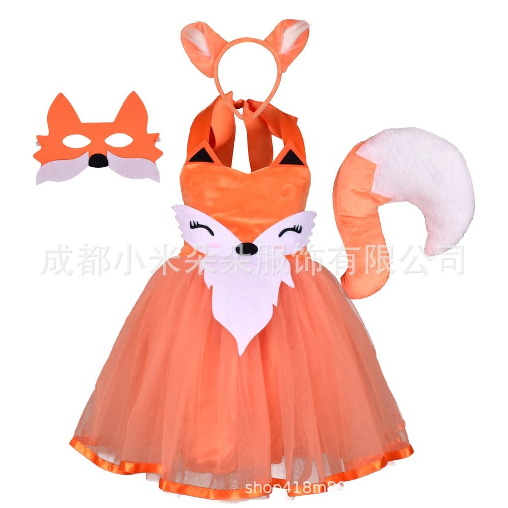 Fantasia de Halloween para Crianças Meninas Conjunto de Fantasia de Raposa para o Dia de Halloween J9UV