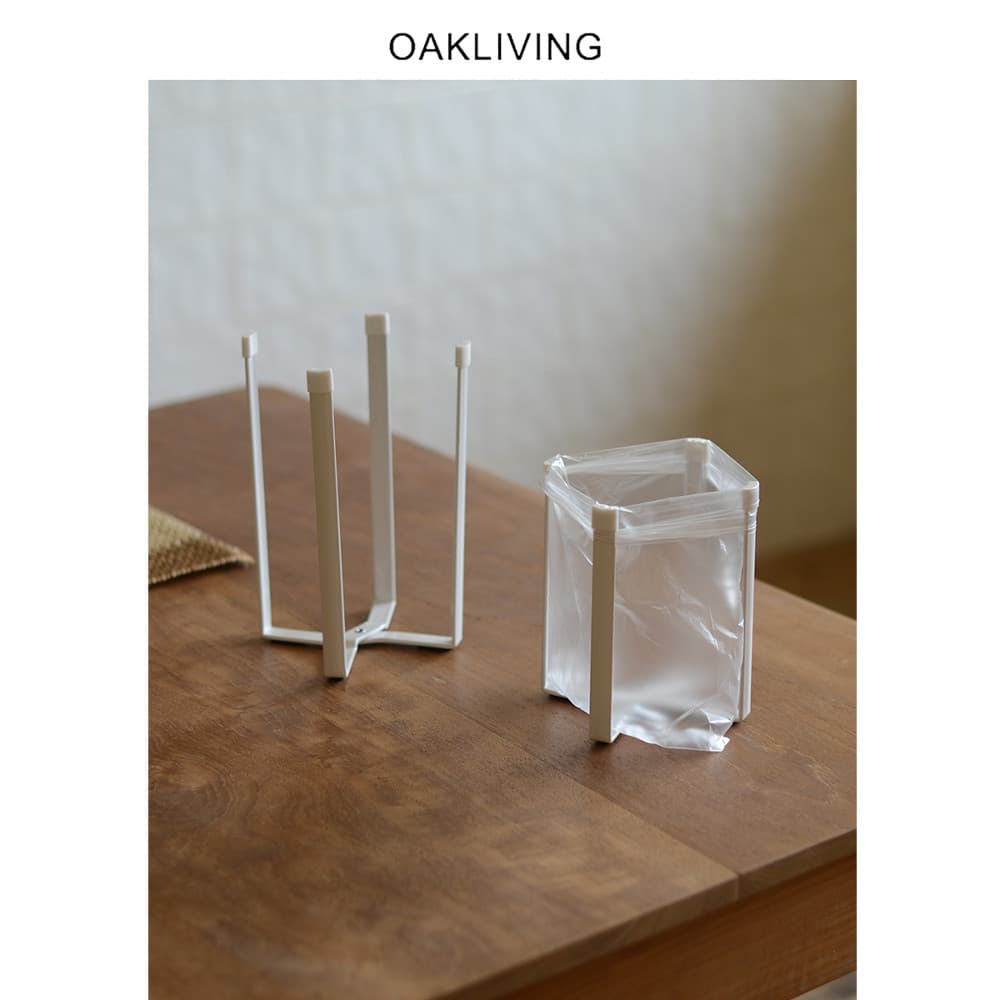 Oakliving Desktop dobrável rack de lixo japonês cozinha rack de armazenamento de bens domésticos rack de lixo de ferro