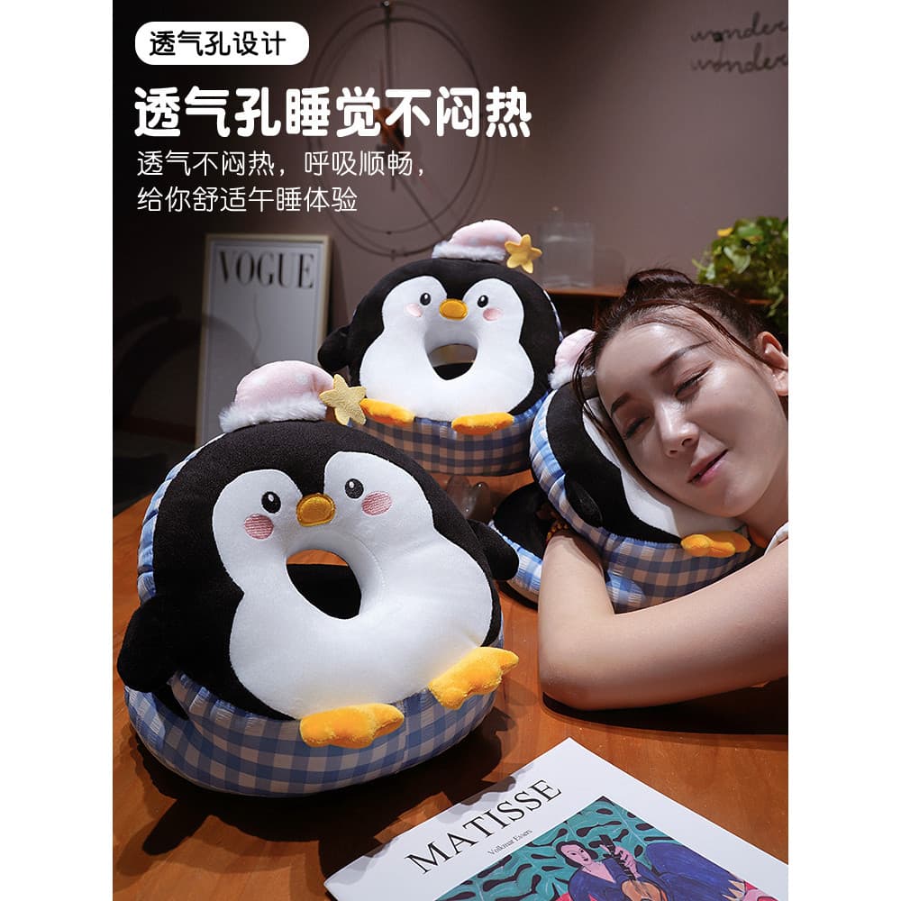 Bonito quatro estações Nightcap pinguim Nap travesseiro dos desenhos animados travesseiro escritório sala de aula deitad