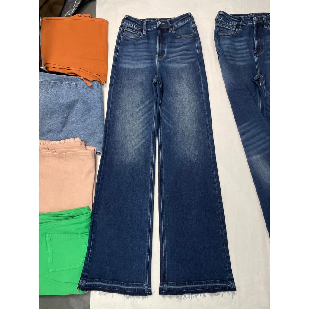 Calças de brim retas pequenas femininas novo estilo calças de cintura alta soltas mais magro olhar primavera outono calç