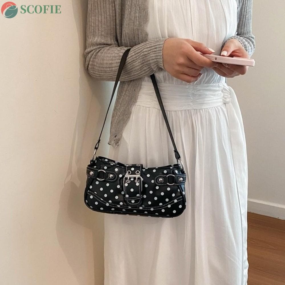 SCOFIE Bolsa Para Axilas , De Ombro Com Estampa De Leopardo Y2K Fivela De Cinto Axila Vintage Estilo Coreano