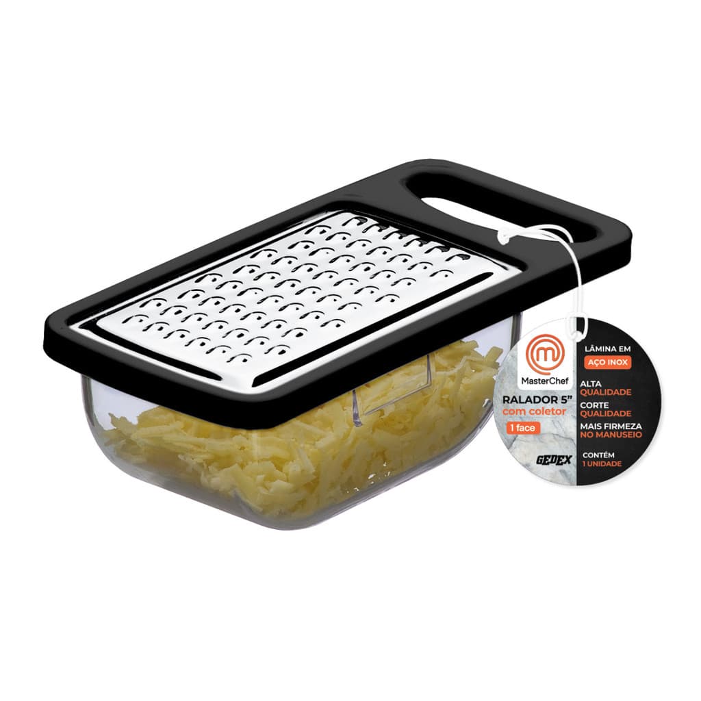 Ralador de Queijo Inox com Coletor MasterChef Cabo Preto
