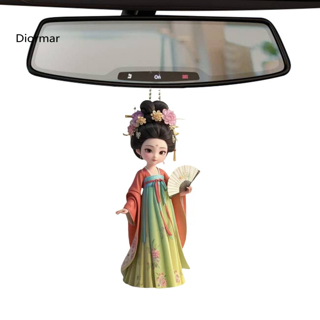 Exquisite Shape Keychain Detailed Miniature Clothing Ancient Chinese Lady Cute 2d Acrylic Doll Charm – Fashionable Car