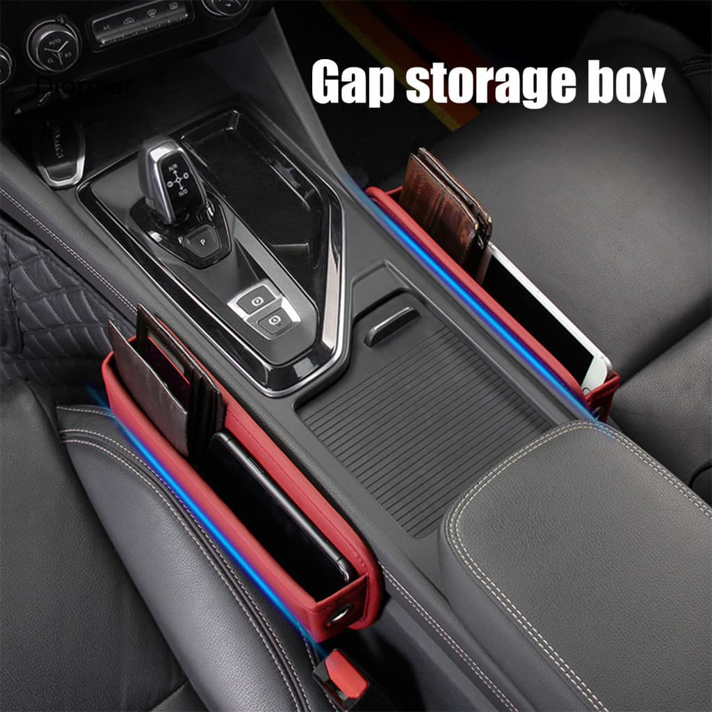 Automotive Storage Box Car Gap Filler for Phones Seat Organizer Multifunction Faux Leather Side Pocket for Wallet Cards