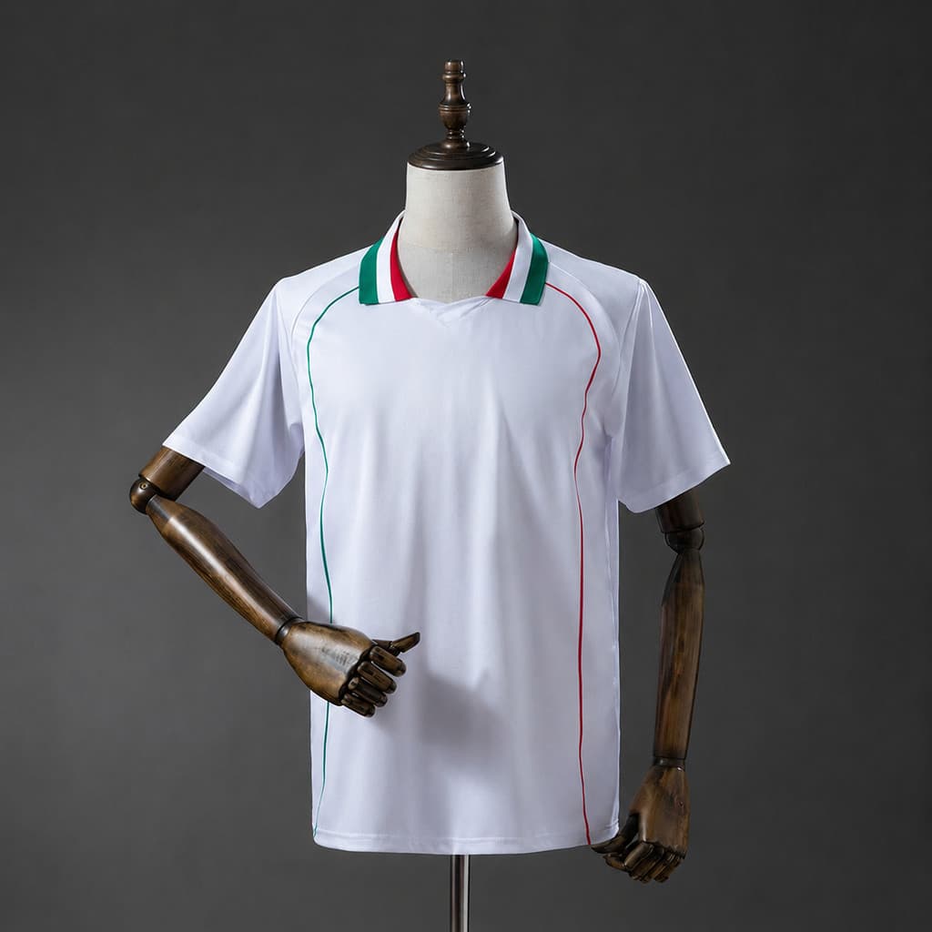 Camisa Polo Masculina Branca com Detalhes Verde 26/27 – Modelo Esportivo Casual P ao 2XL
