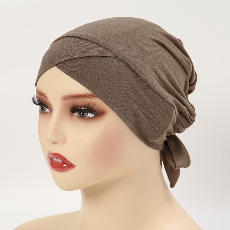Boné feminino boné feminino Modal algodão elástico bandagem cor sólida boné de fundo elegante conveniente tubo boné Baot