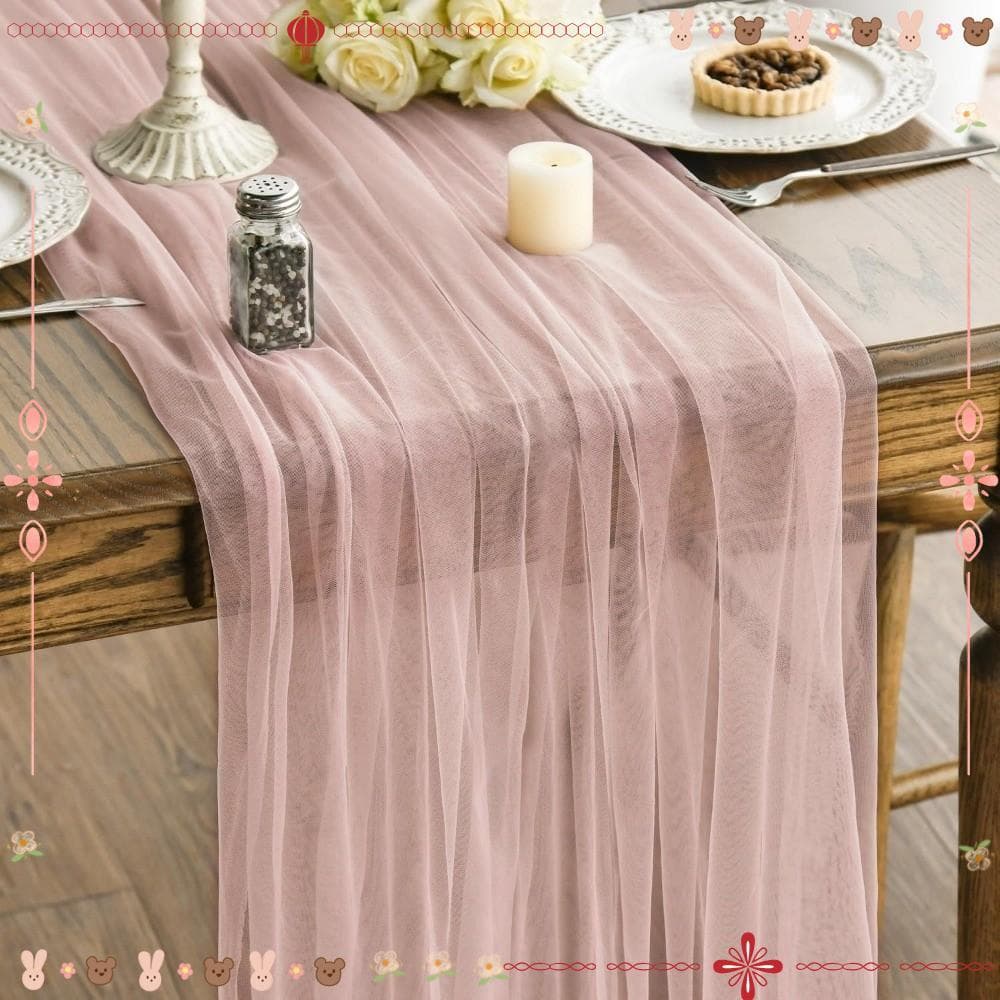 Corredor De Mesa Transparente De Tule, Toalha Elegante De Gaze Semi-, Rústico Boho