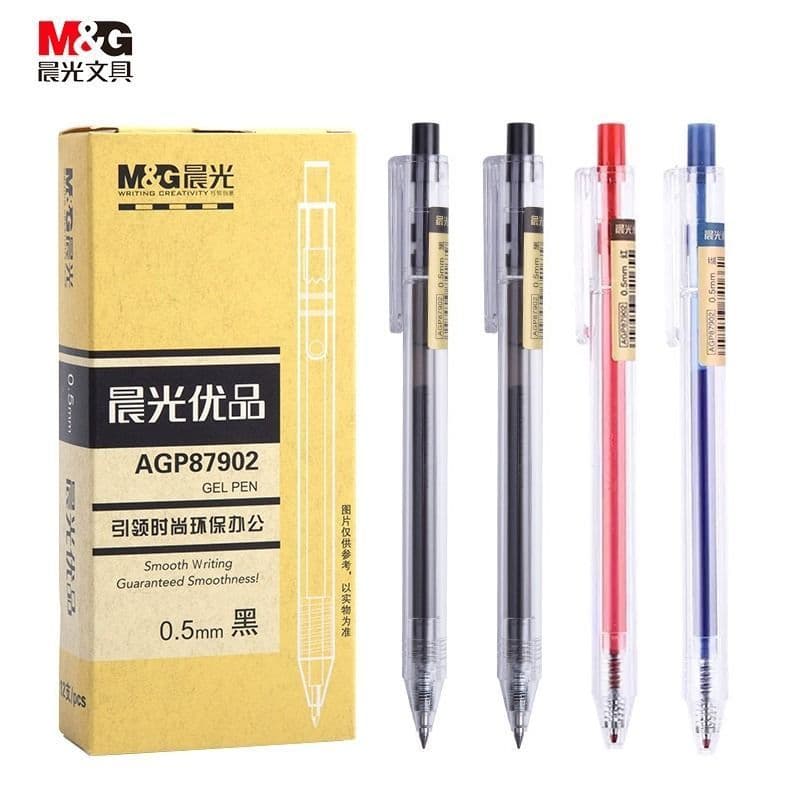 Caneta de gel Chenguang Premium para estudantes usam caneta de gel de imprensa 0.5 mm caneta de gel de haste transparent