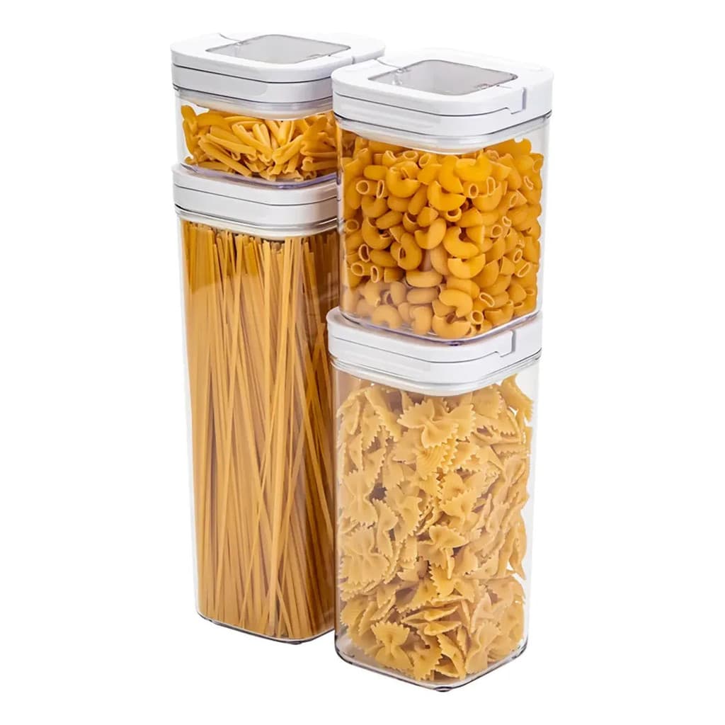 Conjunto 4 Potes Herméticos Fliplock Importado Luxo 4 Potes Herméticos