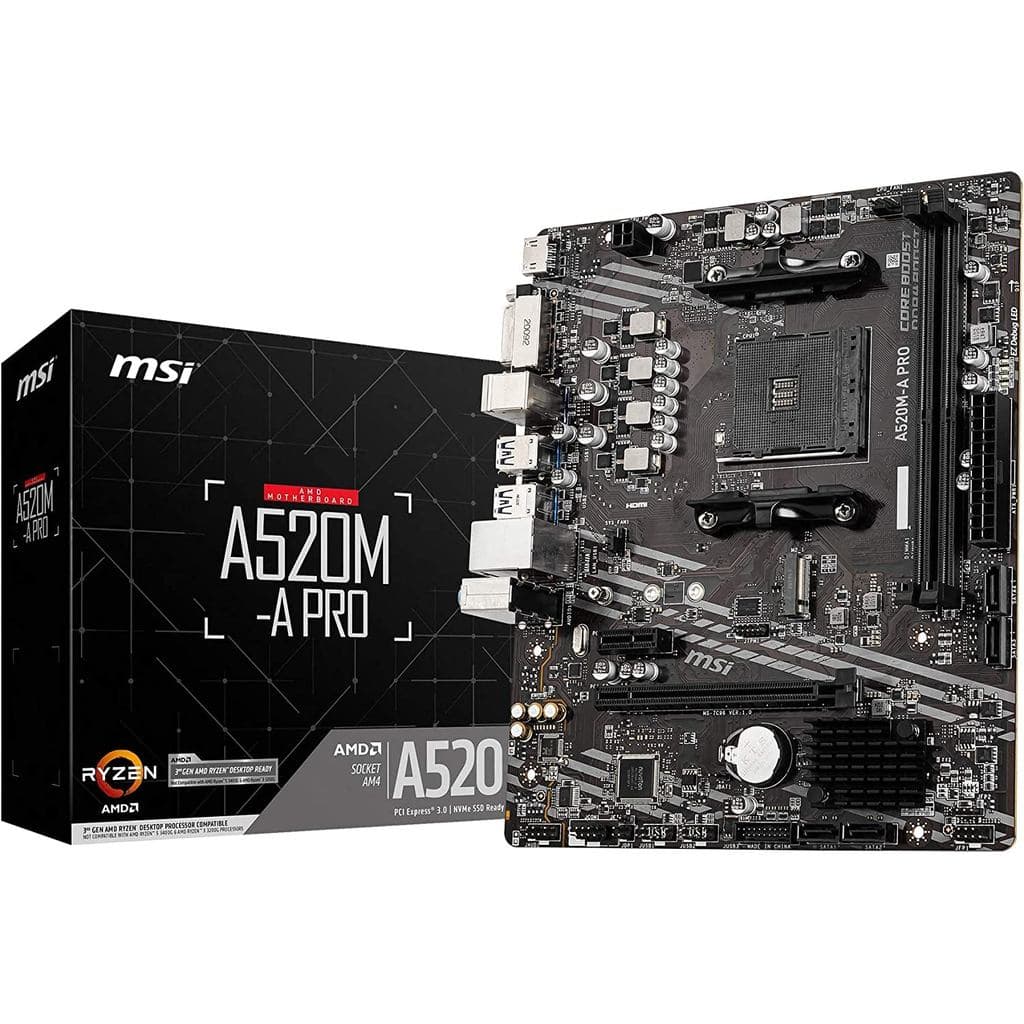 Placa-mãe MSI A520M-A PRO [Compatível com Ryzen Série 5000 (AM4)] [Modelo popular, econômico e ideal para iniciantes ...
