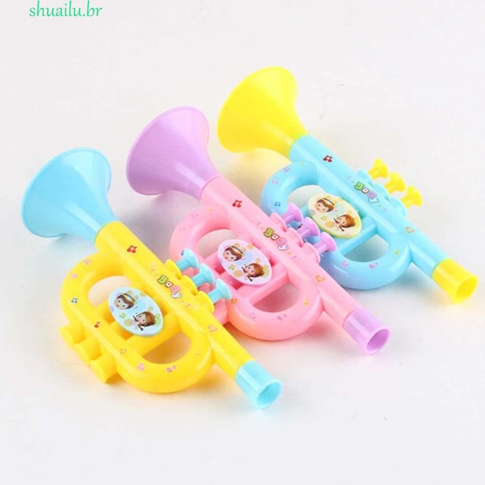 SHUAILU Crianças Trompete Instrumento De Simulação Infantil Jogando Instrumentos Musicais Brinquedo Cérebro Jogo