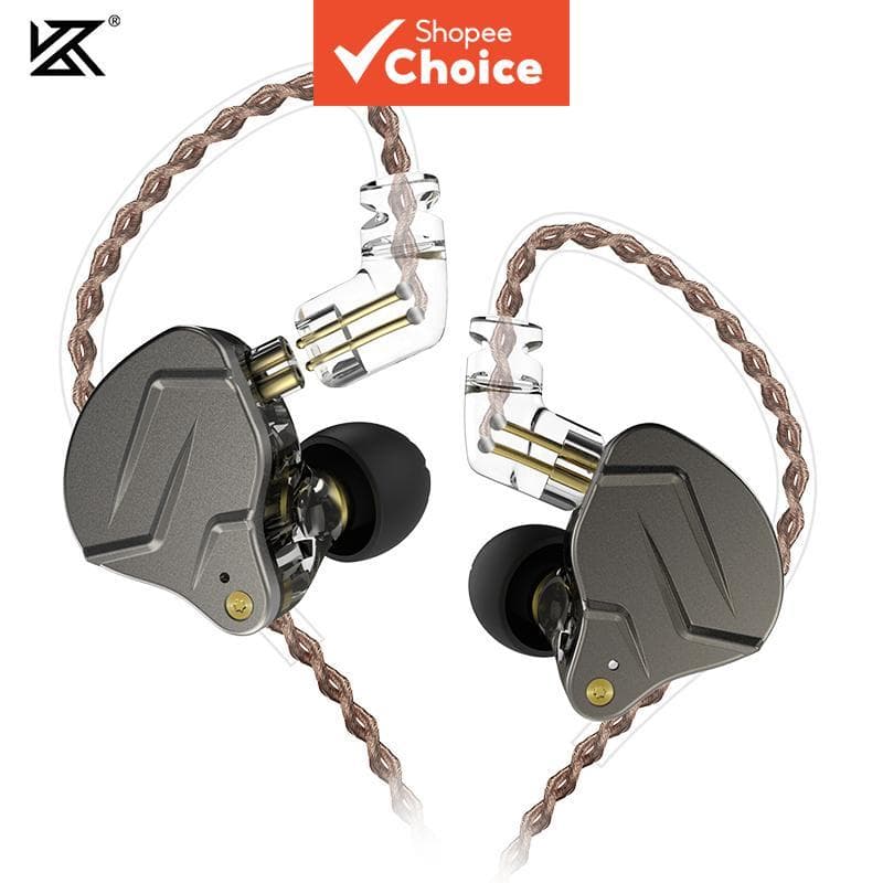 Fones de Ouvido Intra-Auriculares KZ ZSN Pro, Drivers Dinâmicos Híbridos, Armadura Balanceada, Fio Destacável, Fones de
