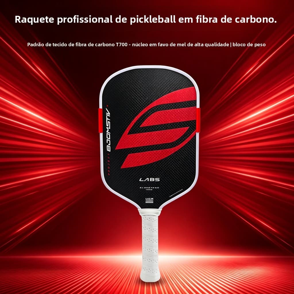 Raquete de Pickleball Fibra de Carbono T700 Profissional, Superfície Antiderrapante, Ideal para Treinamento