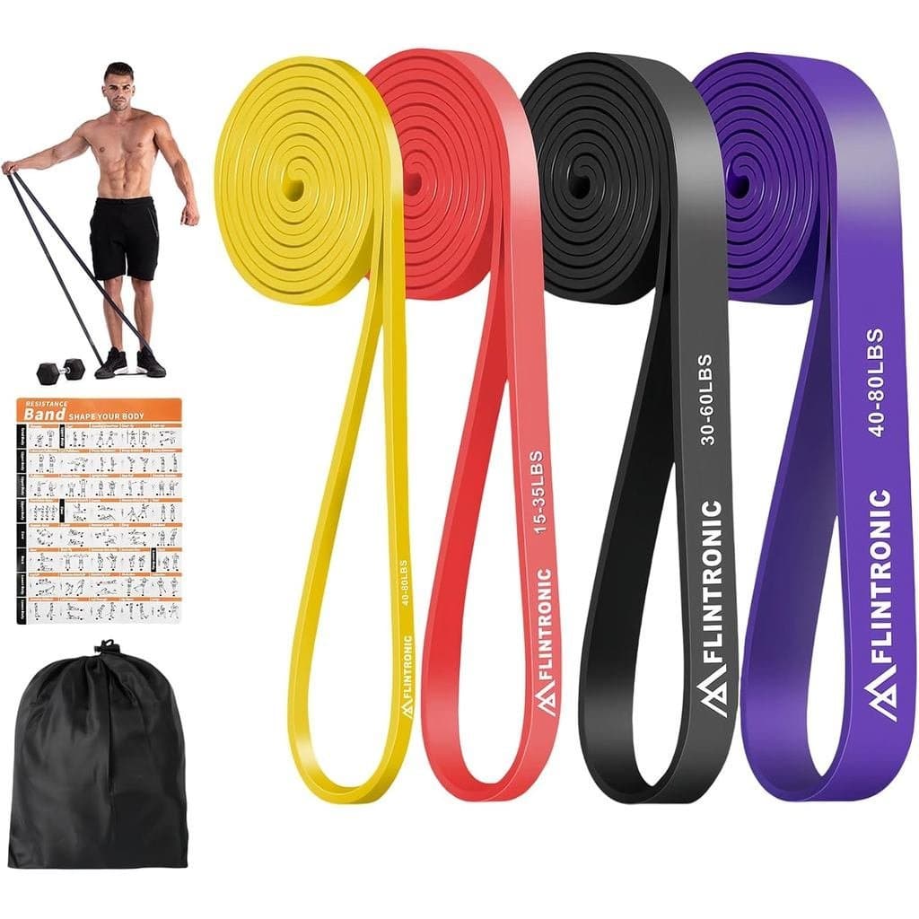 Faixas de resistência Flintronic, faixas elásticas de borracha para fitness, usadas para treinamento de força muscular,