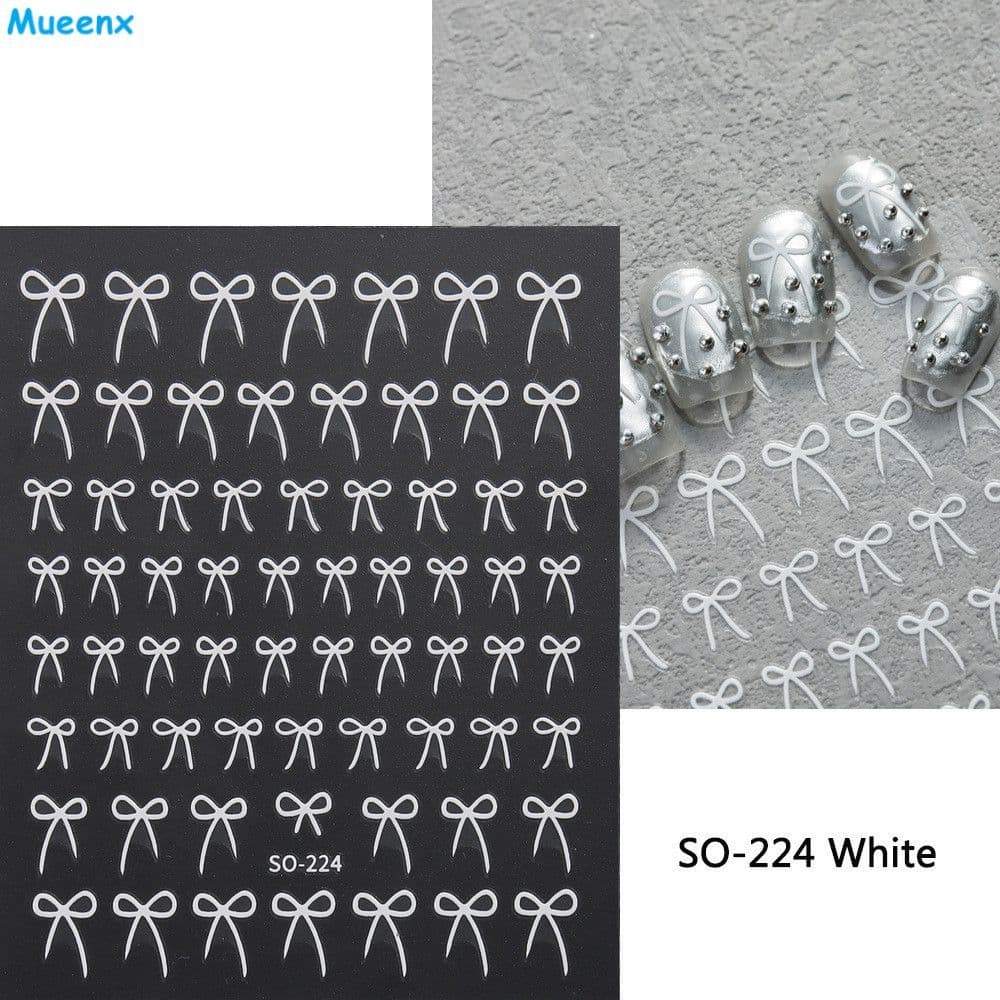 Adesivos de Unha com Laço, Adesivos Artísticos para Unhas, Superfície Lisa, Adesivos de Unha da Moda em Geral,