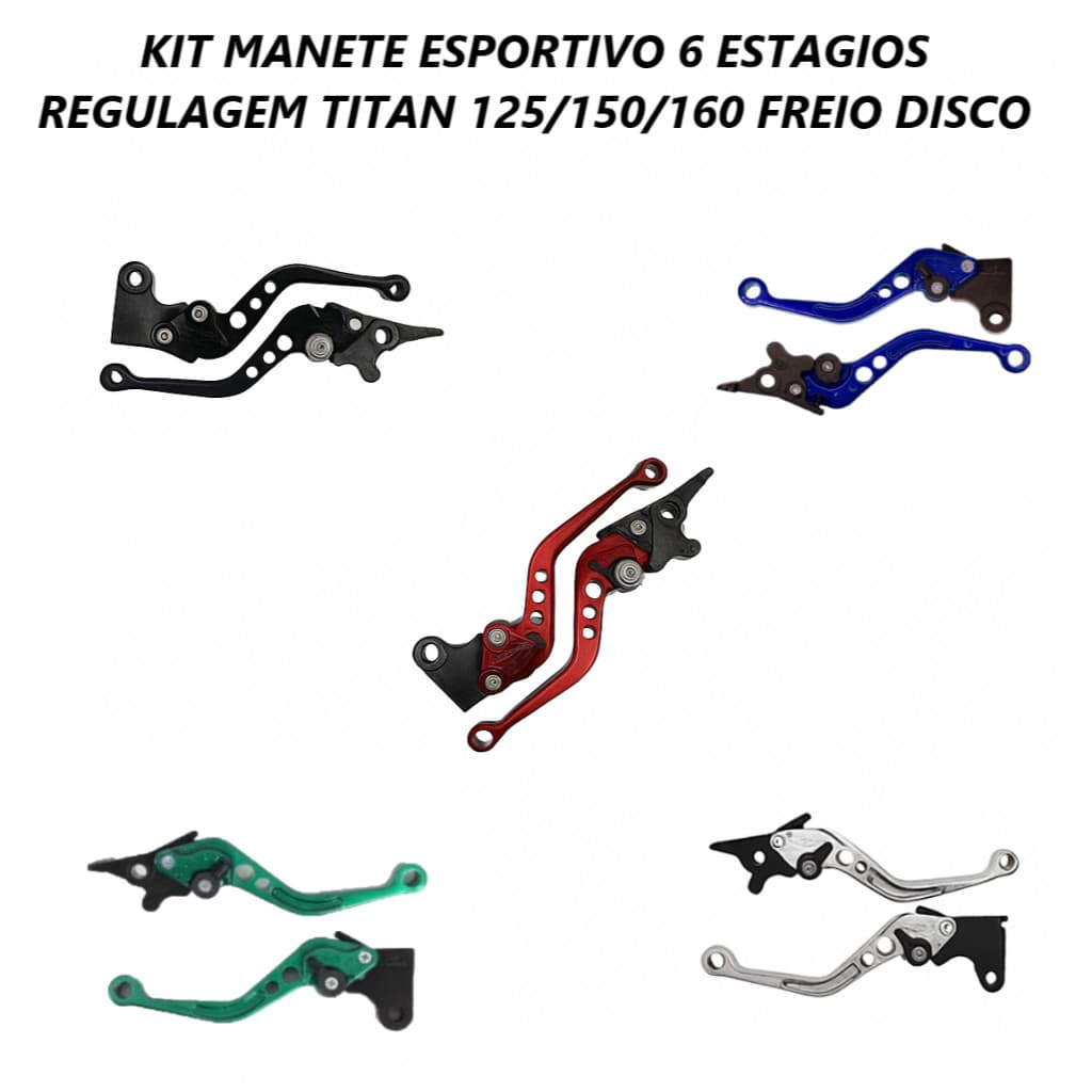 Manete Esportivo Regulagem 6 estágios Freio a Disco Honda Titan Fan Start 125 150 160 Par