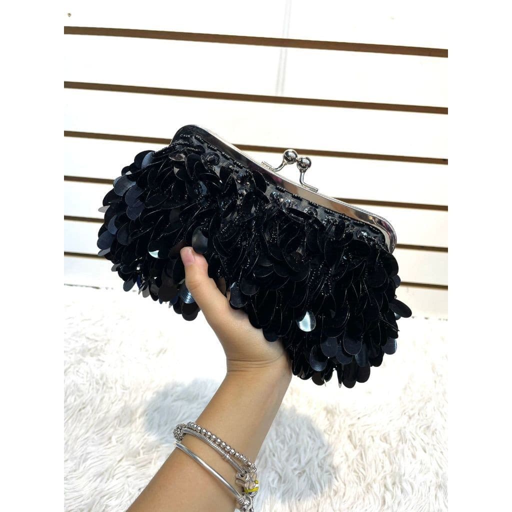 Bolsa De Noite Feita À Mão Com Lantejoulas Sólidas E clutch Para Casamentos Festas#4007