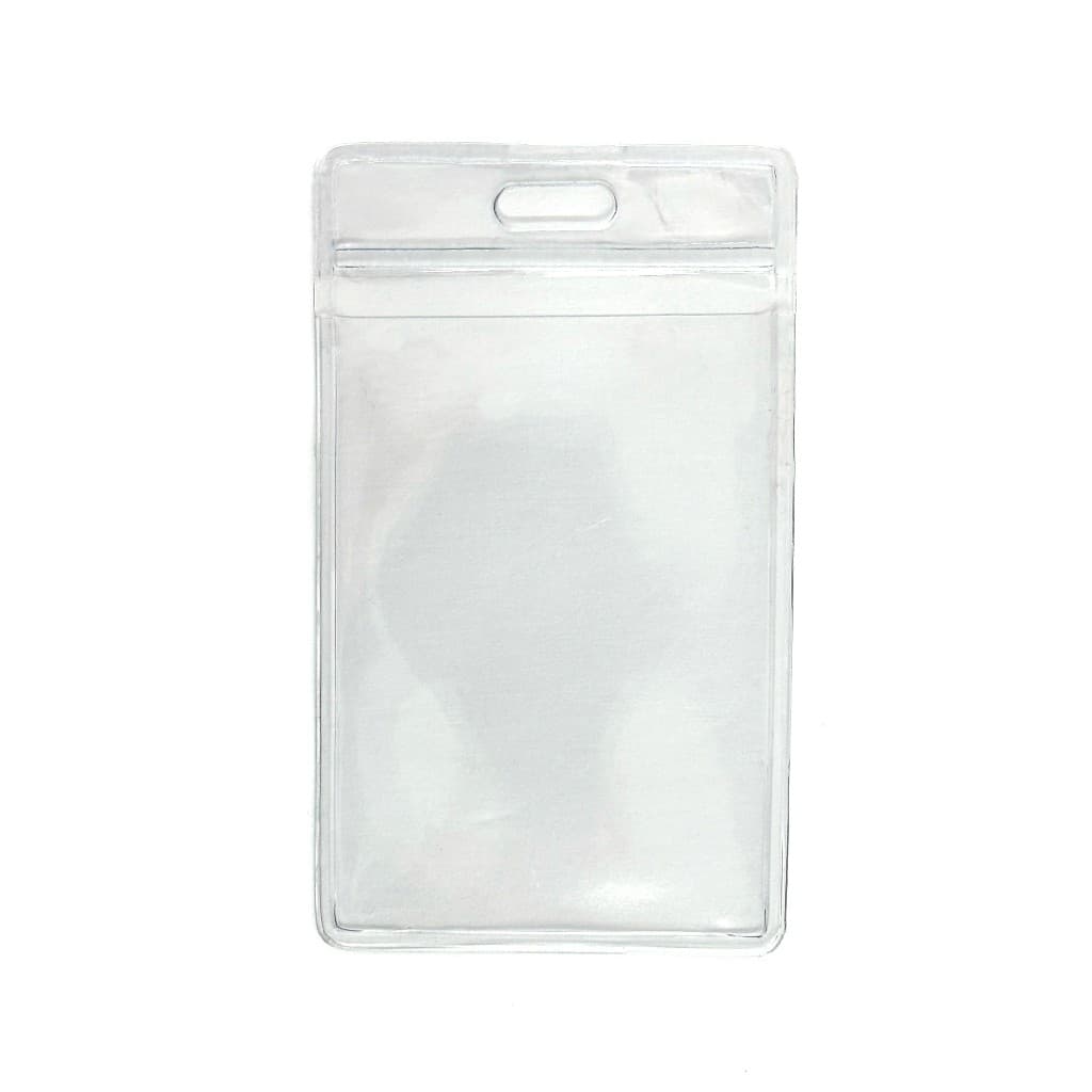 50 Bolsas Porta Crachás Cartão em PVC Transparente 58 x 89mm