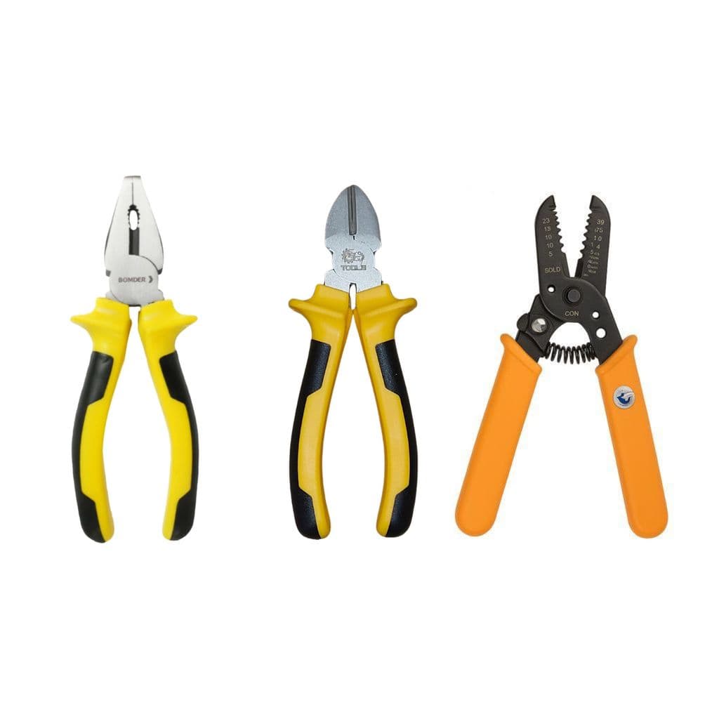 Kit 3 Alicates:  Alicate Universal + Alicate Corte + Alicate de Fio
