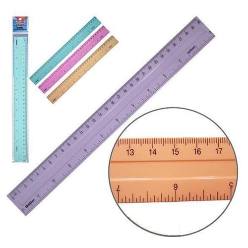 Regua Escolar De Plastico Trend Colors 30cm Na Solapa Unidade