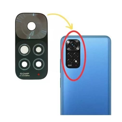 Lente de Vidro da Câmera Traseira Compatível Redmi Note 11 4g