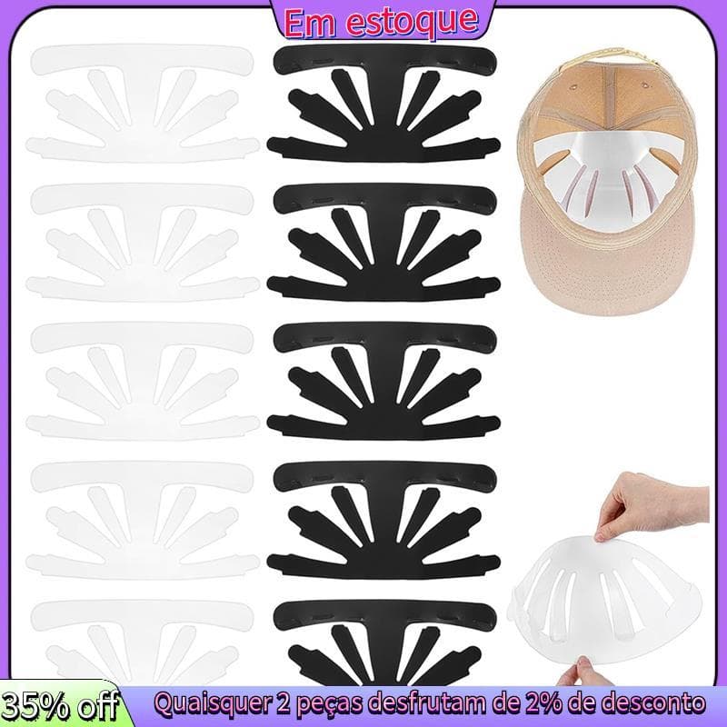 10 Peças De Suporte De Chapéu De Plástico Forro De Suor Feltro Para Boné De Beisebol , Protetor Manter A Forma Snapback