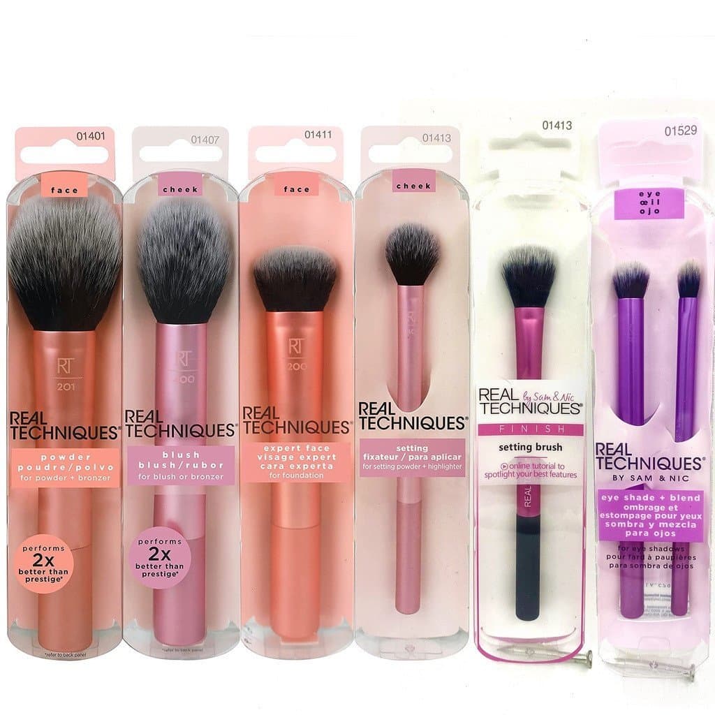 Real-Techniques Lejong Mini Escova Muitos Tipos De Pincéis De Maquilhagem E Olhos Faciais Para Maquiagem