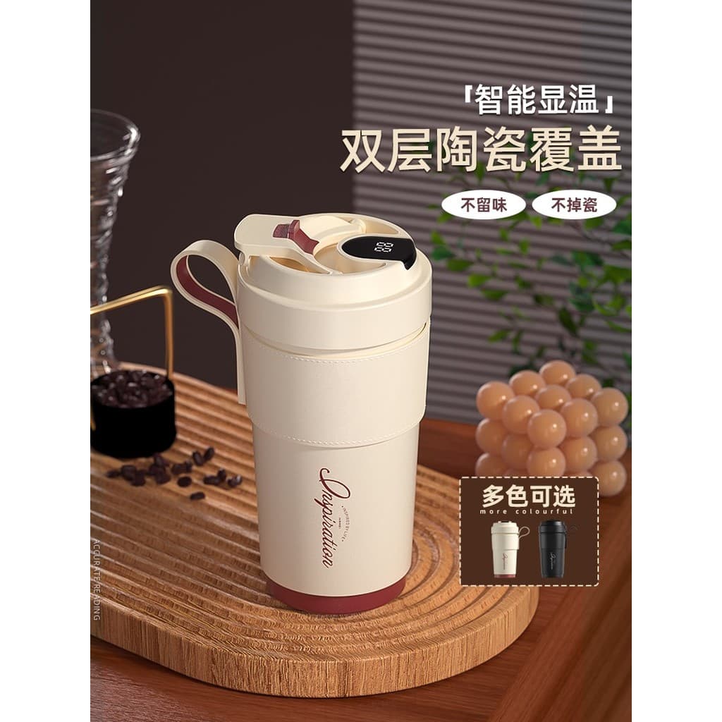 Copo de café inteligente 316 copo térmico de aço inoxidável feminino copo de água de alto valor masculino forro cerâmico