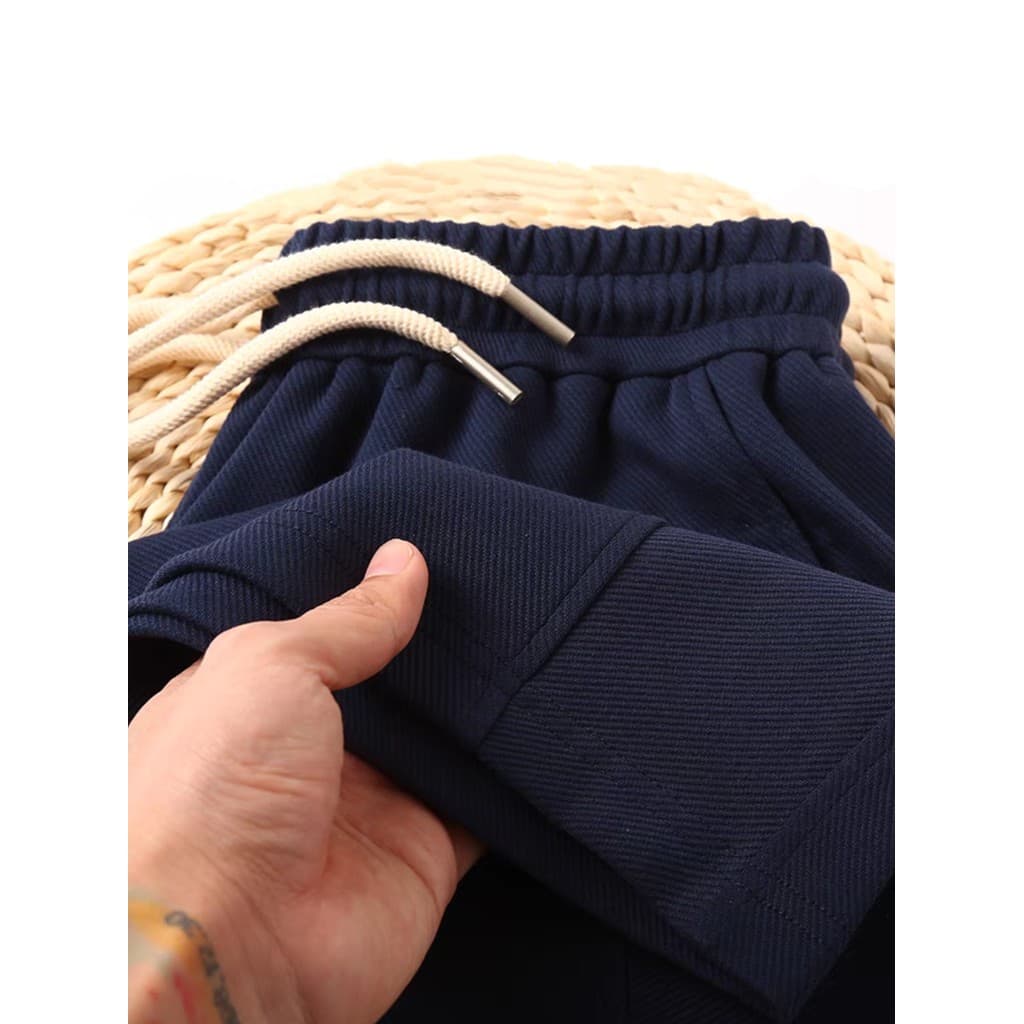Verão novo estilo azul marinho estilo fino sarja costura Shorts cor sólida estilo clássico americano esportes casuais ca