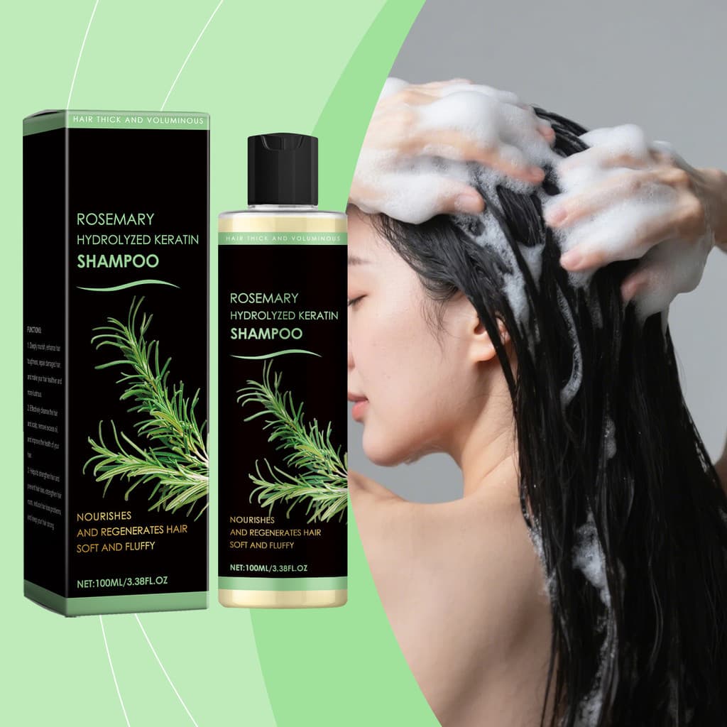 Shampoo De Queratina Hidrolisada De Alecrim , Para Crescimento Capilar Mulheres E Homens , Limpa Profundamente Nutre O C
