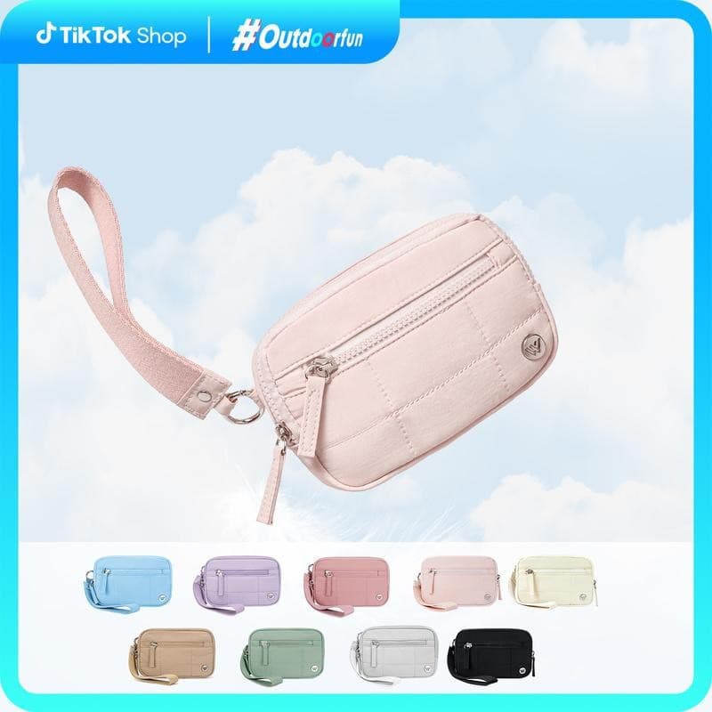 Carteira de Pulso WESTBRONCO para Mulheres, em Nylon Acolchoado com 3 Zíperes, Porta-Cartões, Porta-Telefone com Bloquei