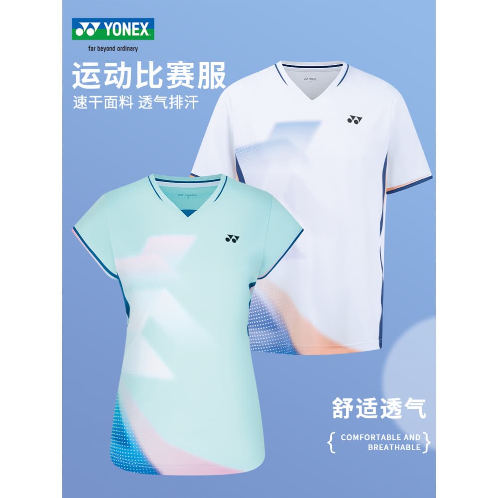 YONEX YONEX YY Badminton Jersey Homens Mulheres Esportes Casual Competição Camiseta de manga curta de secagem rápida1101