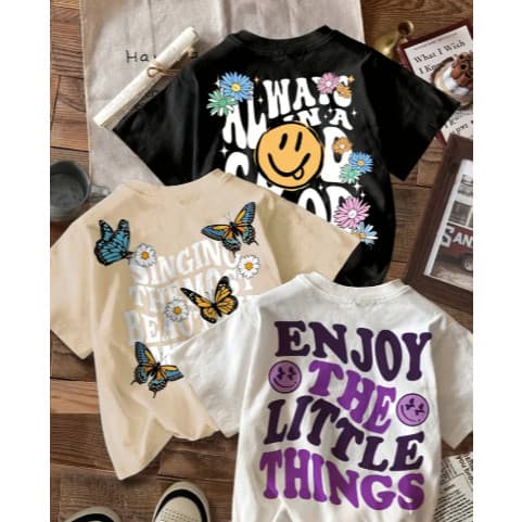 Kit 3 Camiseta Feminina Streetwear Oversized 100% Algodão