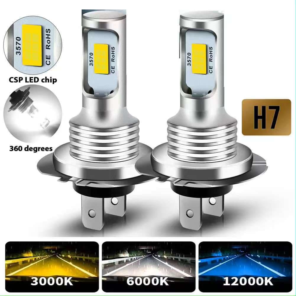 2 Pçs 20000LM H7 H4 H8 H11 LED Farol 9005 HB3 9006 HB4 CSP Lâmpada Do 120W Turbo Automática 6000K 12V